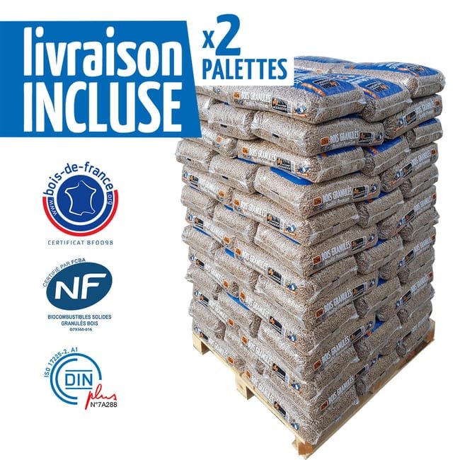 Palette de granulés WOODSTOCK x 2 (132 sacs)