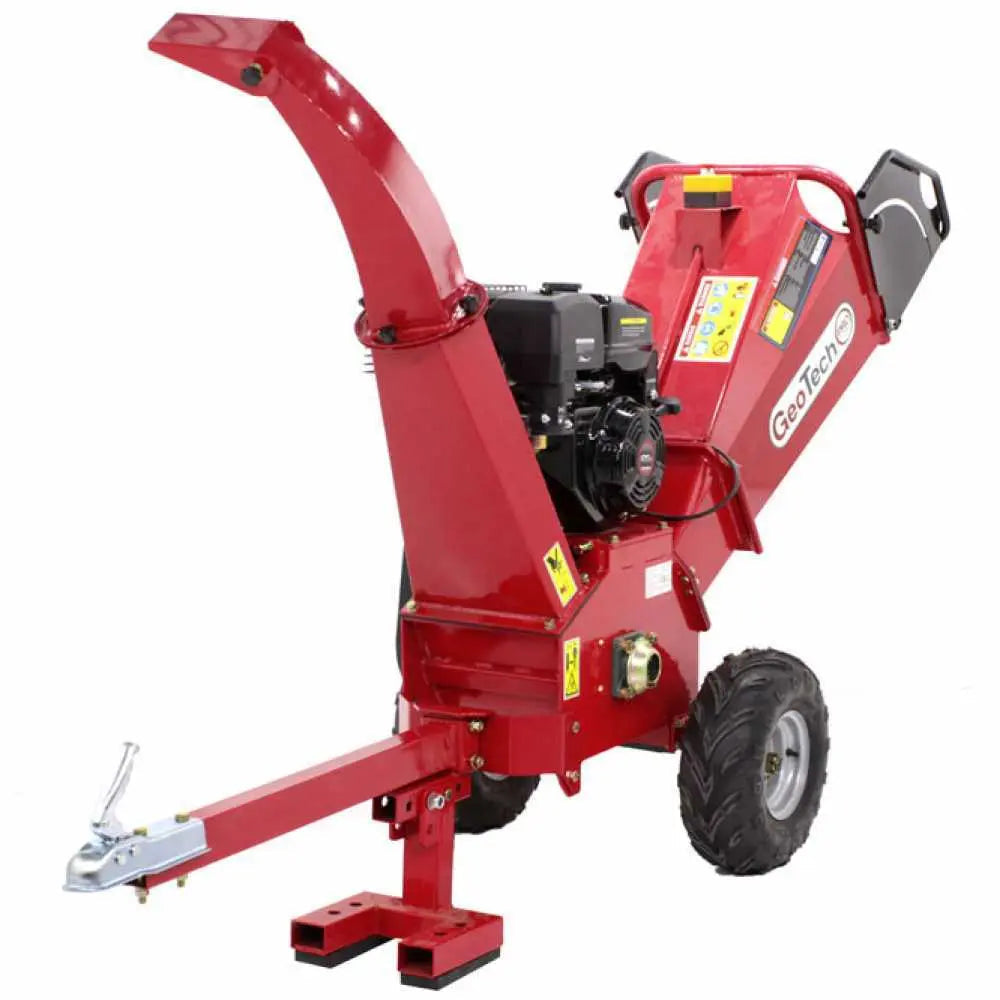 Broyeur de branches thermique professionnel GeoTech PCS 155LE moteur essence 15 CV, dém. électrique